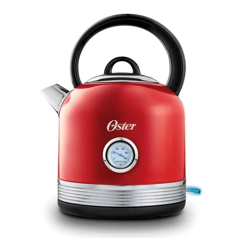 Hervidor Oster Rojo 2,5L Tipo Tetera con Termómetro Acero