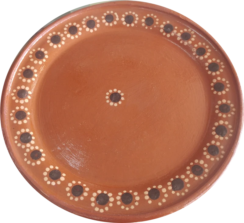 Plato Redondo Extendido Barro #8102 Tienda La Luna