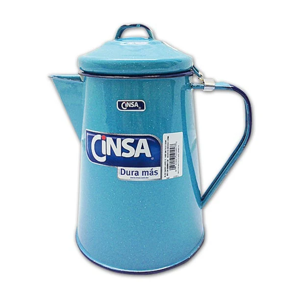 Cafetera Peltre 1.2 Lts Azul Turquesa #19501 Cinsa